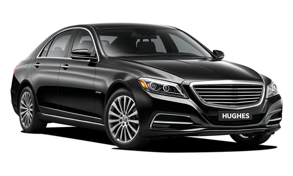 Executive sedan available for premium chauffeur service by Hughes
